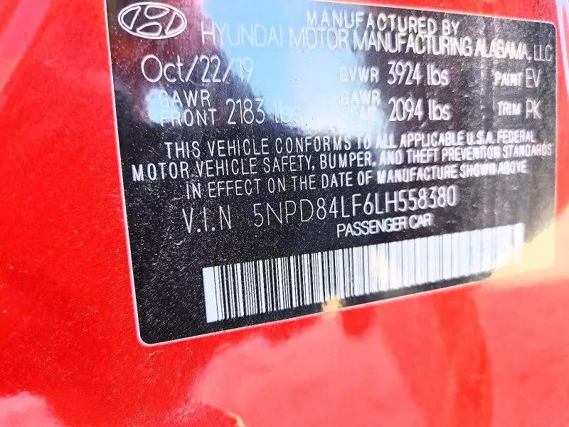 2020 HYUNDAI ELANTRA SEL  