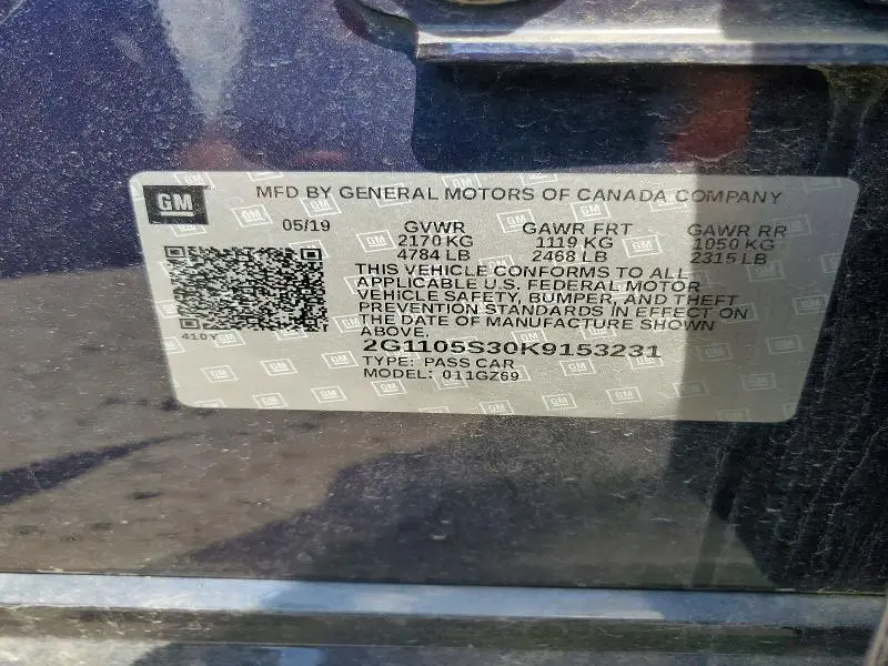 2019 CHEVROLET IMPALA PREMIER  