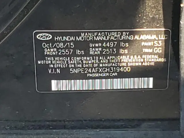 2016 HYUNDAI SONATA SE