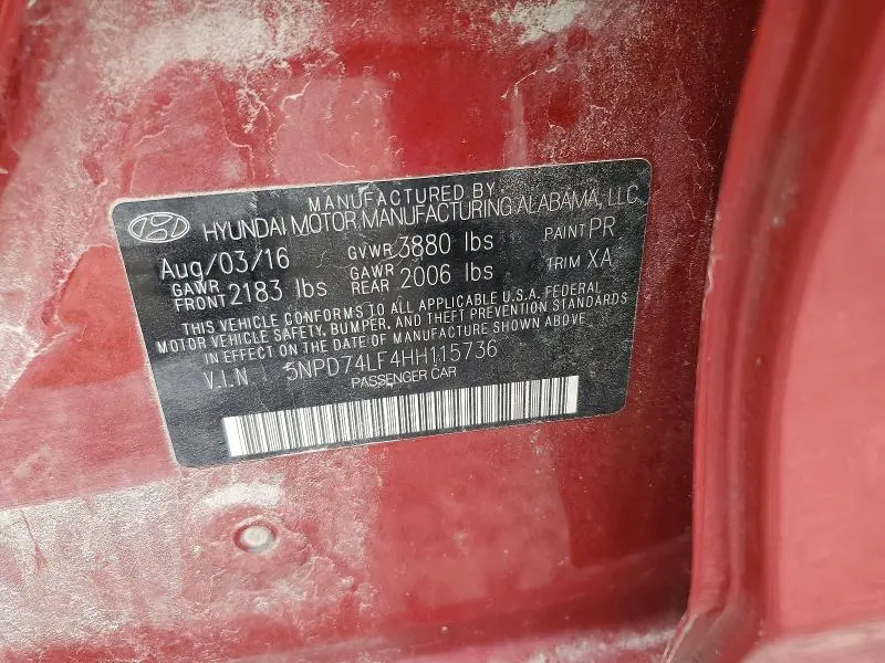 2017 HYUNDAI ELANTRA SE  