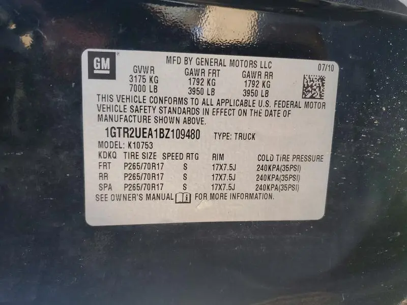 2011 GMC SIERRA K1500 SL  