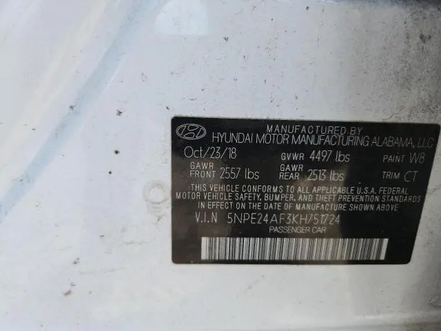 2019 HYUNDAI SONATA SE  