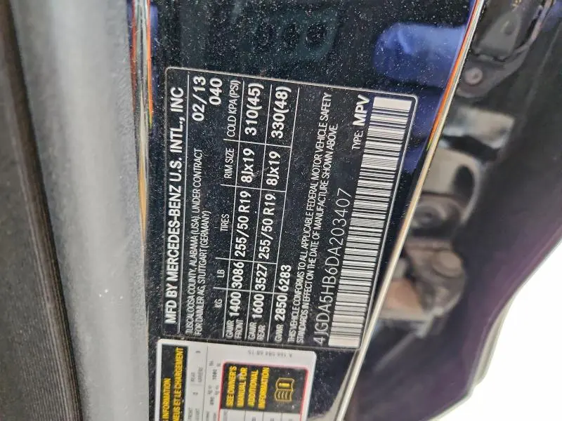 2013 MERCEDES-BENZ ML 350 4MATIC  