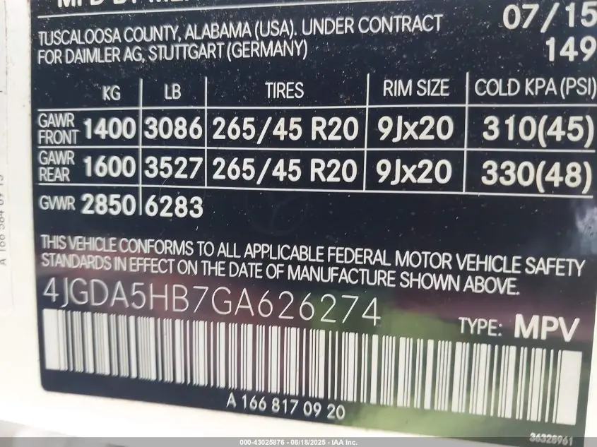 2016 MERCEDES-BENZ GLE 350 4MATIC