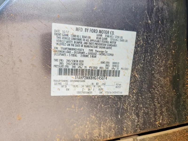 2017 FORD TAURUS POLICE INTERCEPTOR  