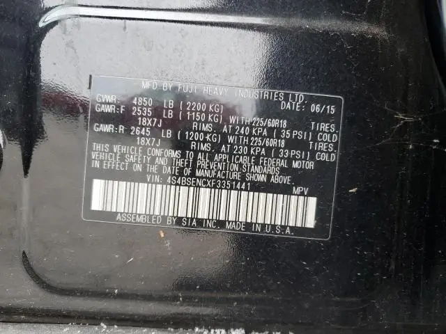 2015 SUBARU OUTBACK 3.6R LIMITED  