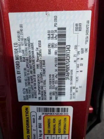 2016 FORD FUSION TITANIUM