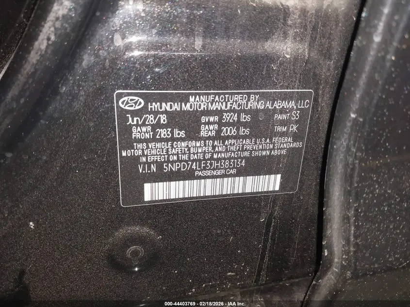 2018 HYUNDAI ELANTRA SE