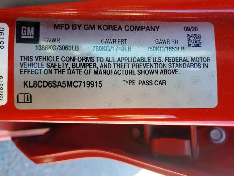 2021 CHEVROLET SPARK 1LT  