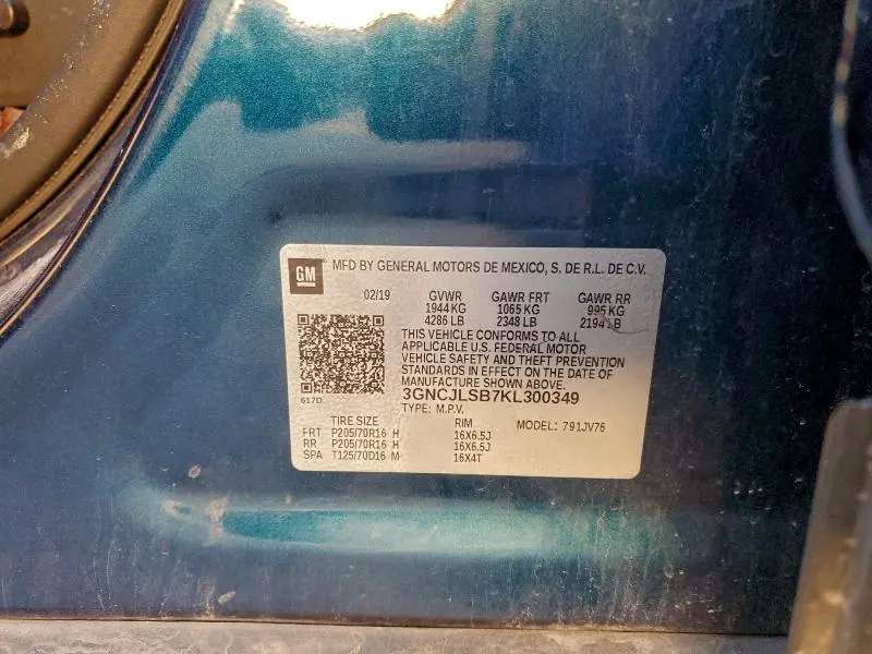 2019 CHEVROLET TRAX 1LT  