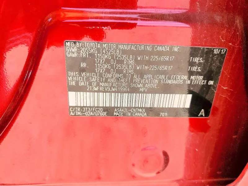 2018 TOYOTA RAV4 XLE  