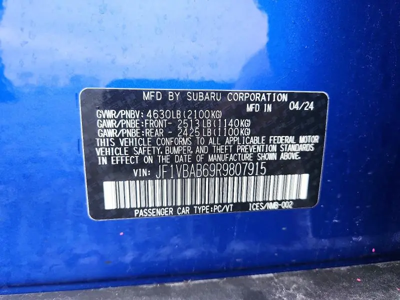 2024 SUBARU WRX   