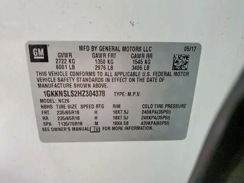 2017 GMC ACADIA SLE  