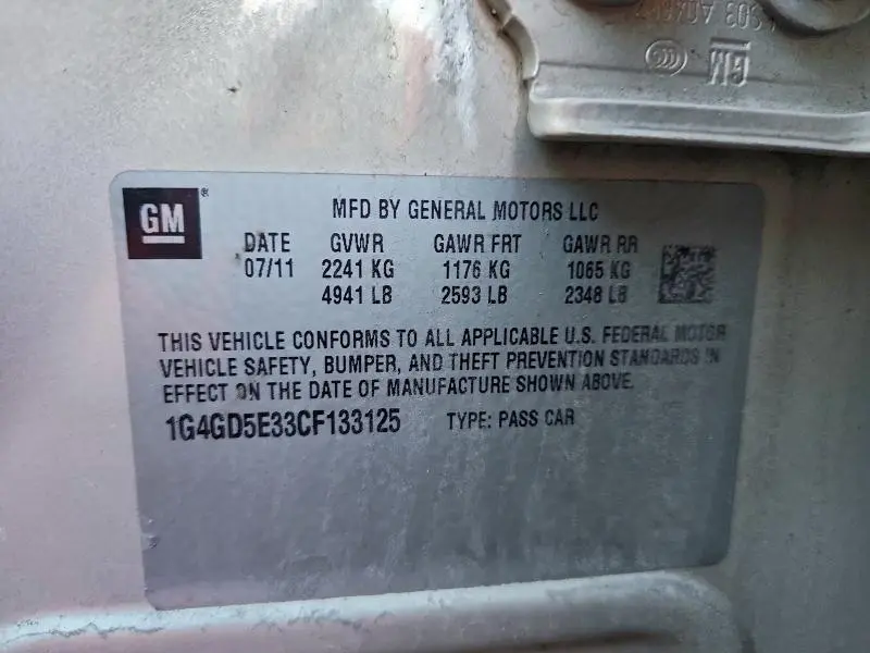 2012 BUICK LACROSSE PREMIUM  