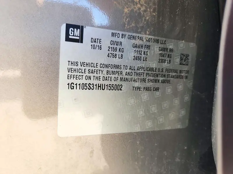 2017 CHEVROLET IMPALA LT  