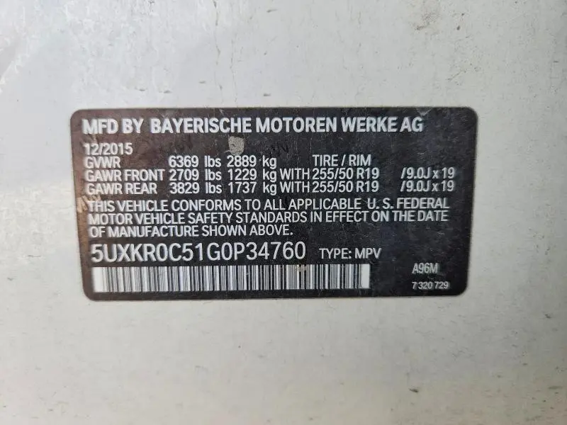 2016 BMW X5 XDRIVE35I  