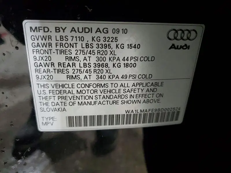 2011 AUDI Q7 PREMIUM PLUS  