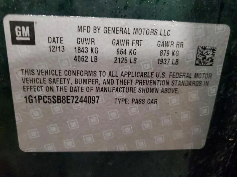 2014 CHEVROLET CRUZE LT  