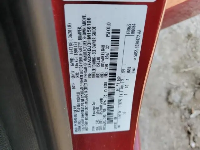 2017 FORD FIESTA SE  