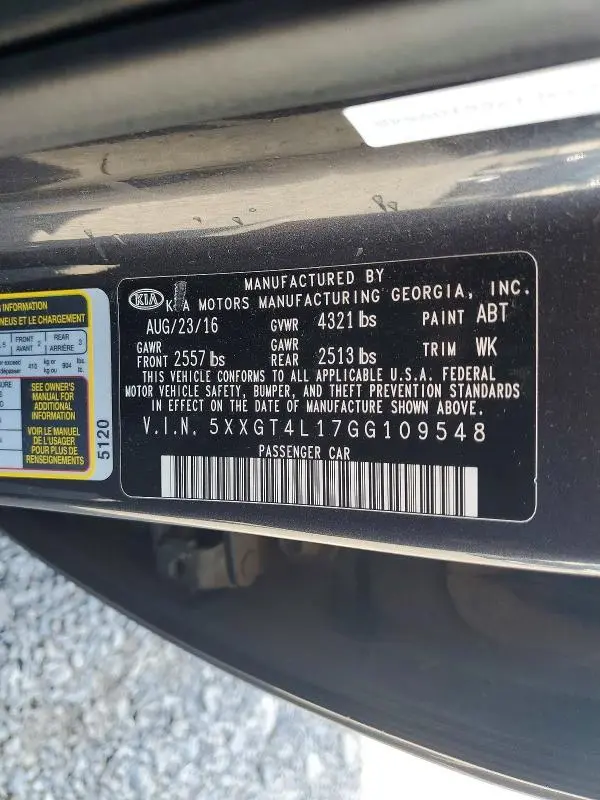 2016 KIA OPTIMA LX  
