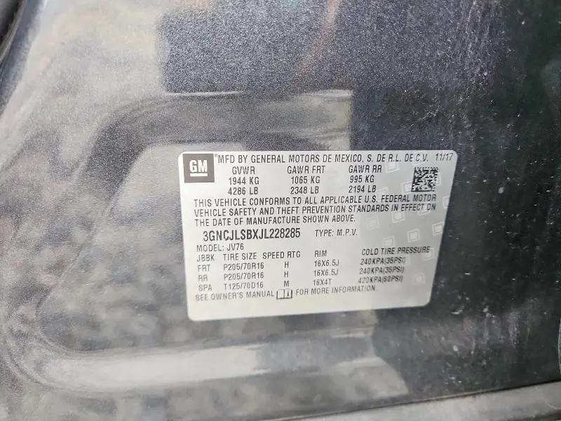 2018 CHEVROLET TRAX 1LT  