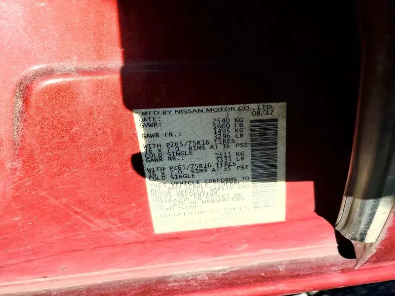 2017 NISSAN FRONTIER S  