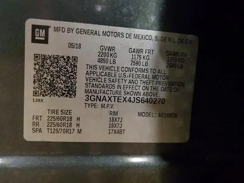 2018 CHEVROLET EQUINOX LT  