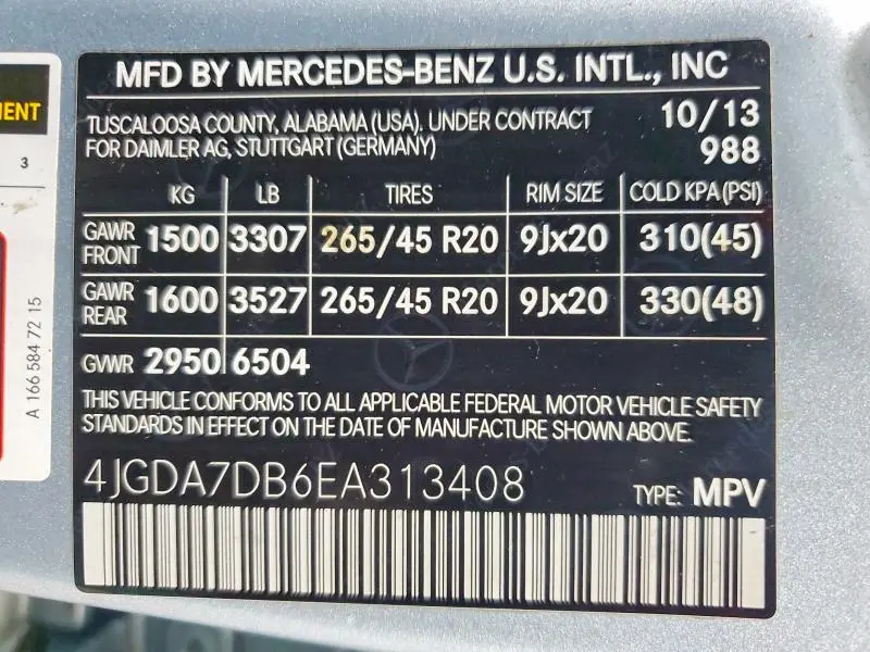 2014 MERCEDES-BENZ ML 550 4MATIC  