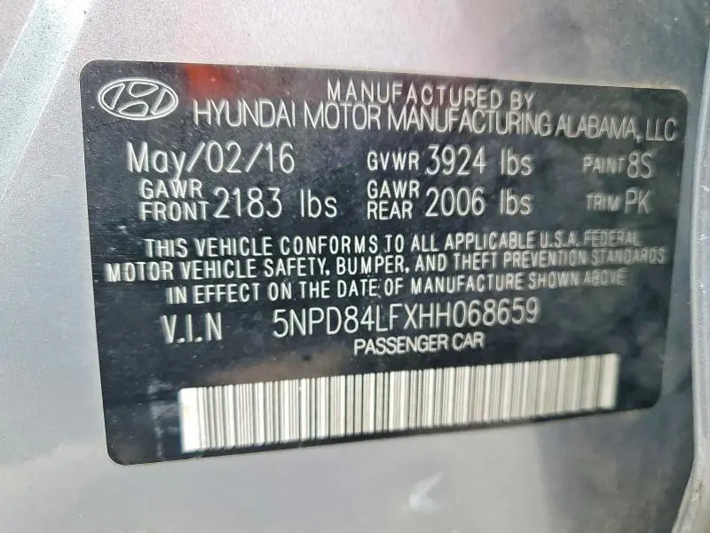 2017 HYUNDAI ELANTRA SE  