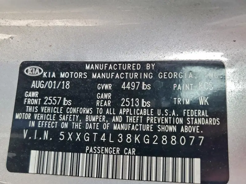 2019 KIA OPTIMA LX  