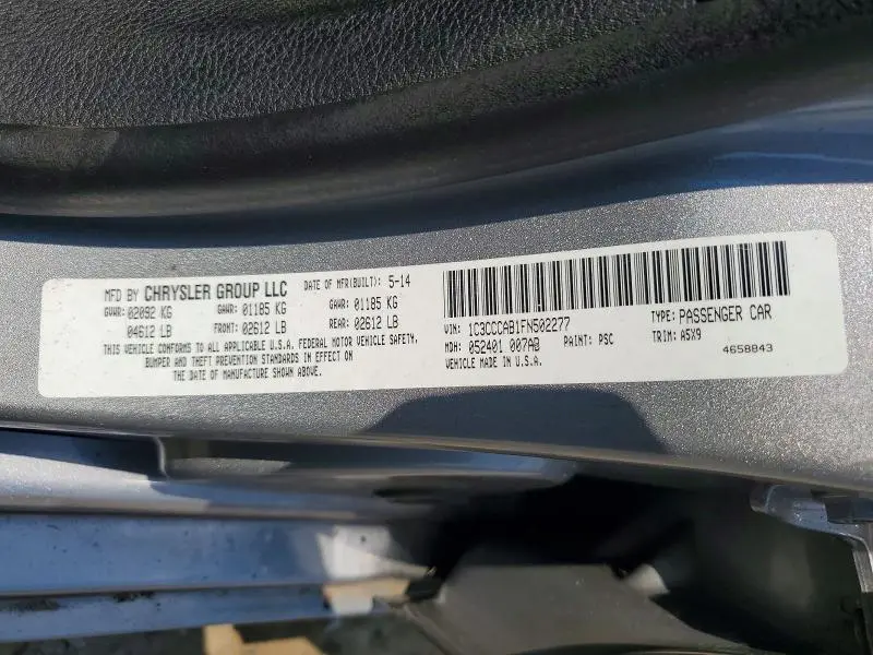 2015 CHRYSLER 200 LIMITED  
