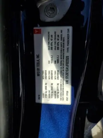 2018 TESLA MODEL 3 LONG RANGE