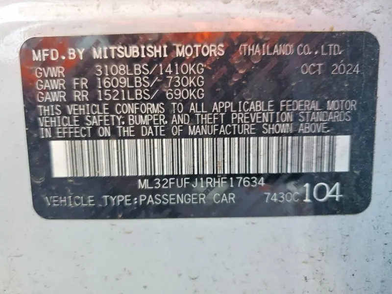 2024 MITSUBISHI MIRAGE G4 ES  