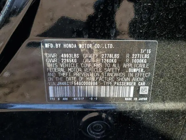 2016 ACURA RLX TECH  