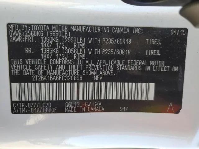 2015 LEXUS RX 350 BASE  