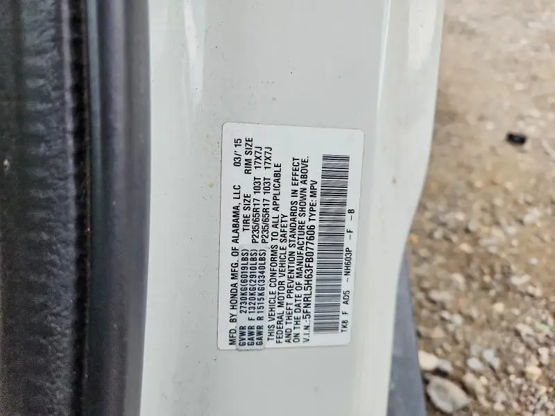 2015 HONDA ODYSSEY   