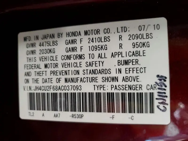 2010 ACURA TSX   