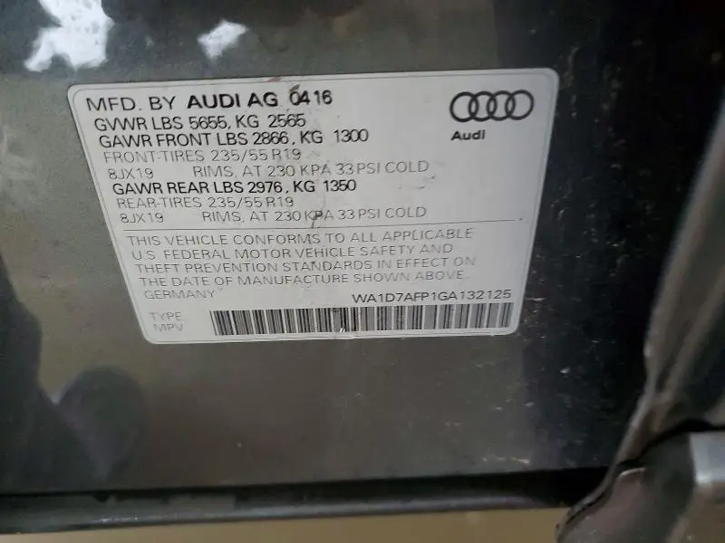 2016 AUDI Q5 PREMIUM PLUS S-LINE  