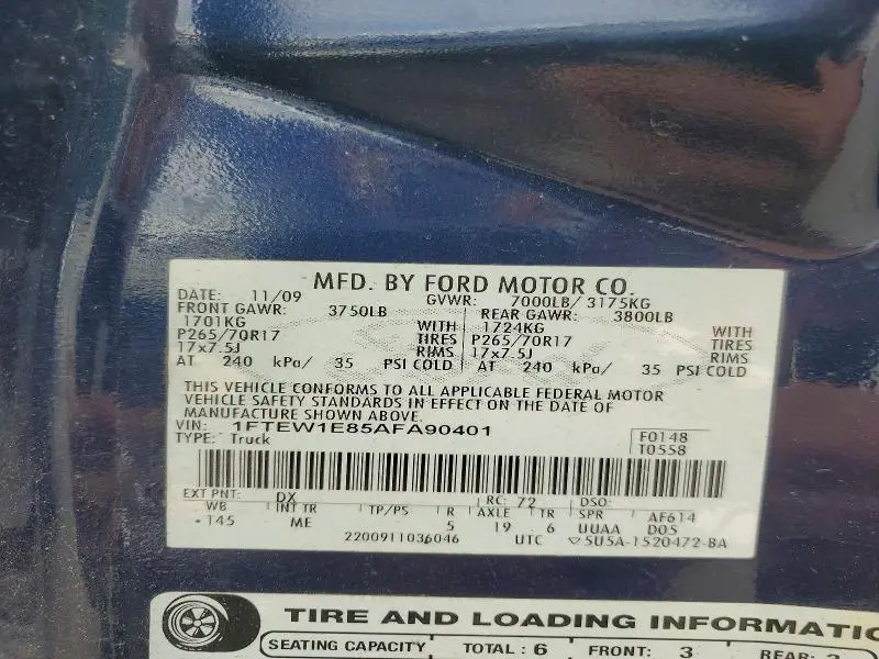 2010 FORD F150 SUPERCREW  