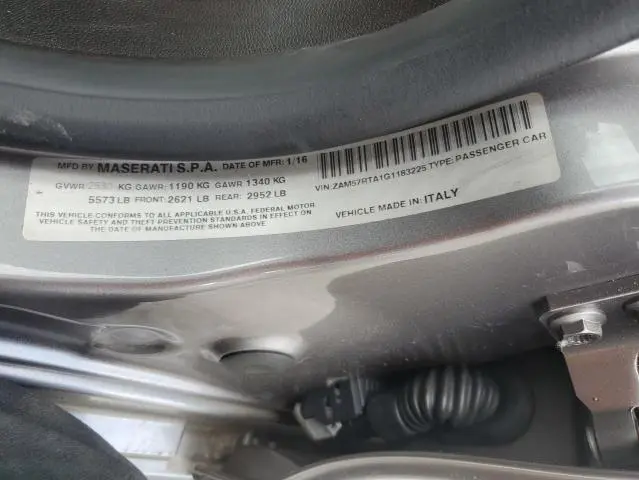 2016 MASERATI GHIBLI S  
