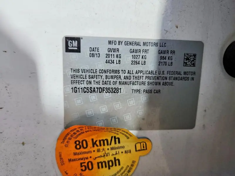 2013 CHEVROLET MALIBU 1LT  