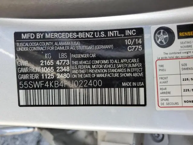 2015 MERCEDES-BENZ C 300 4MATIC  