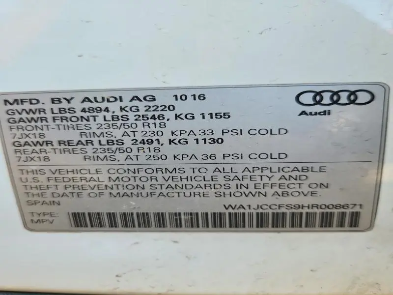 2017 AUDI Q3 PREMIUM PLUS  