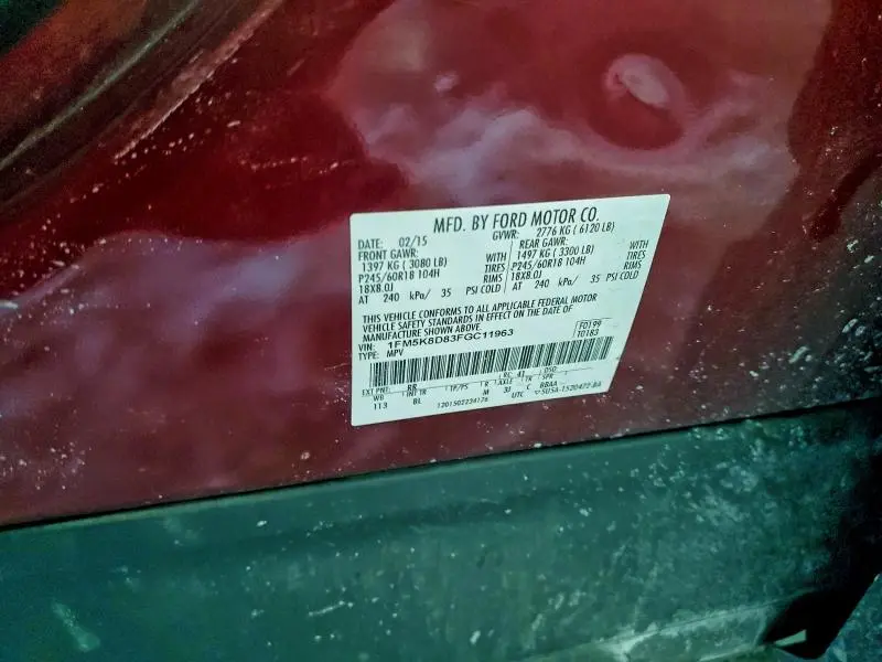 2015 FORD EXPLORER XLT  