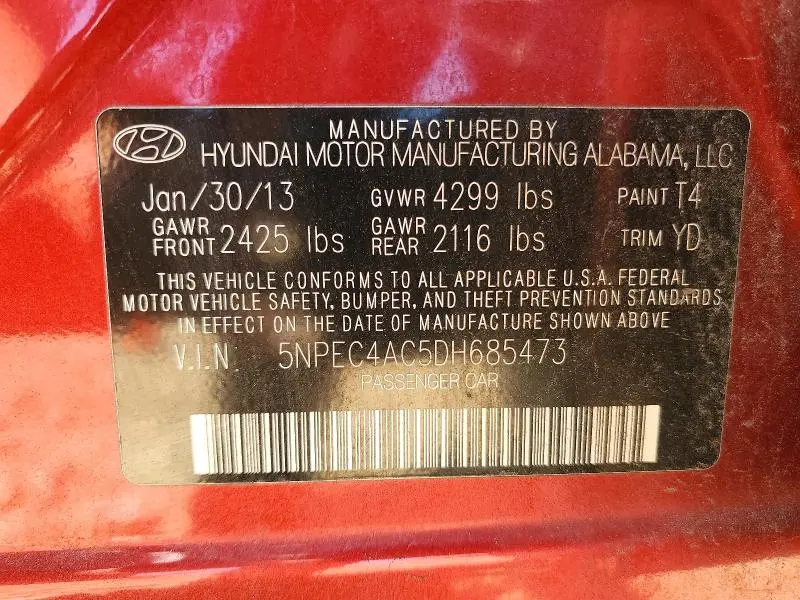 2013 HYUNDAI SONATA LIMITED  