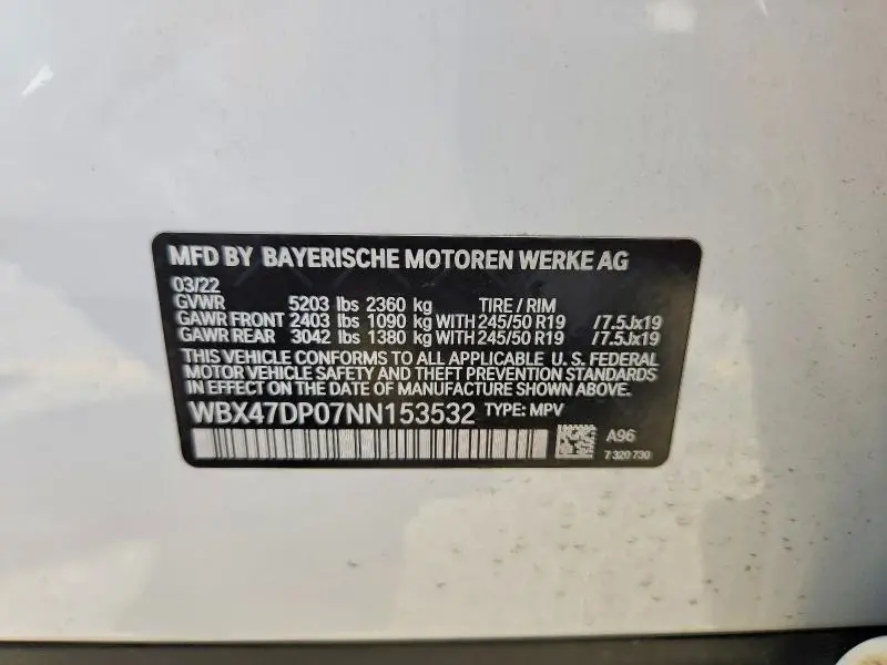 2022 BMW X3 SDRIVE30I  