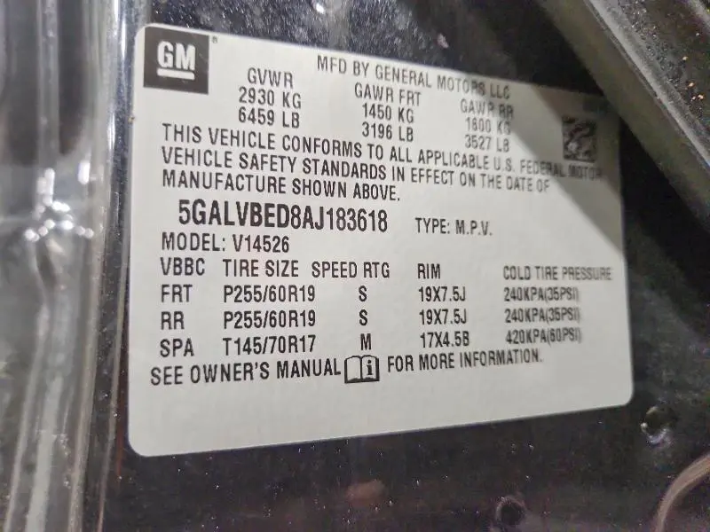 2010 BUICK ENCLAVE CXL  