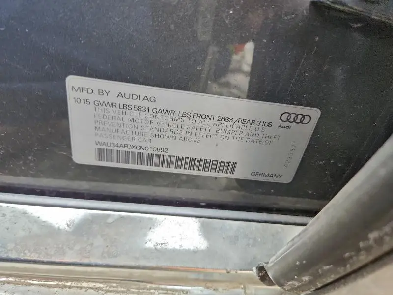 2016 AUDI A8 L QUATTRO  