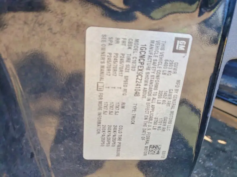 2012 CHEVROLET SILVERADO C1500  