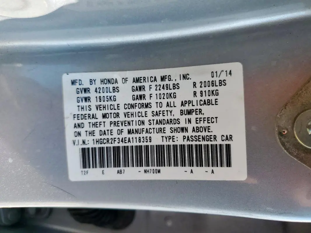 2014 HONDA ACCORD LX  